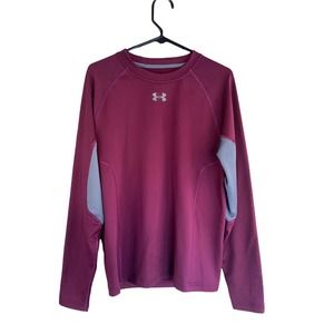 Under Armour fitted gear shirt long sleeve polyester spandex cherry size LG